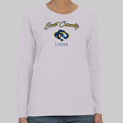 EC Script Lion - Heavy Cotton™ Ladies' 5.3 oz. Missy Fit Long-Sleeve T-Shirt